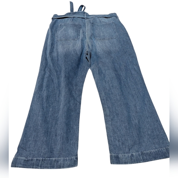 J.CREW Jeans Medium Wash Ultra Wide Leg Paperbag Denim Trousers Women's‎ Size 35 - Picture 2 of 6